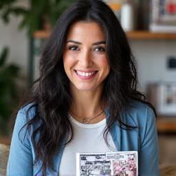 Portrait of Anya Sharma, co-founder of Pixel Hearth Studios. She is a vibrant woman with expressive eyes, smiling warmly, in a professional yet creative setting.