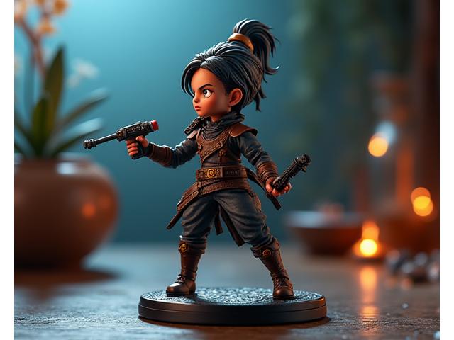 A professional-grade photograph of a Pixel Hearth Studios figure, artfully staged and lit to emphasize its details and character.