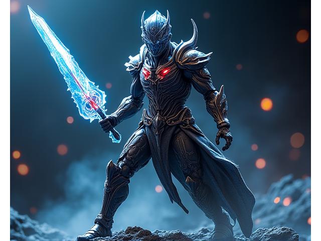 Limited edition figure of 'Astral Vanguard' character, showcasing intricate armor design and energy effects.