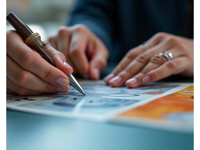 Close-up shot of hands meticulously inspecting the high-quality material of a Pixel Hearth art print or collectible, showcasing texture and detail.