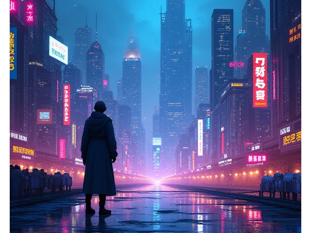 Museum-quality art print titled 'Cyber Dreams' depicting a vibrant, futuristic cityscape at night.